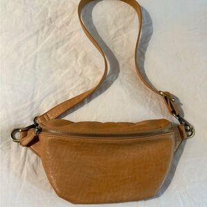 Asymmetrical Crossbody Bag with Brass Fittings